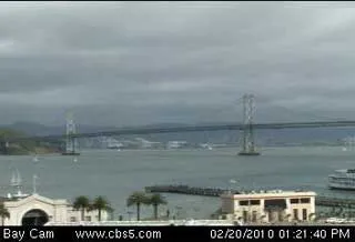 A live webcam view of the San Francisco Bay as displayed on a Chumby