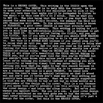 The cover of XTC’s album Go 2. It is entirely white text on a black background.